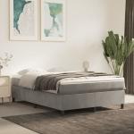 Hellgraue Betten mit Matratze aus Stoff Taschenfederkern 140x190 