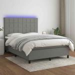 Dunkelgraue vidaXL Betten mit Matratze aus Stoff LED beleuchtet 140x190 