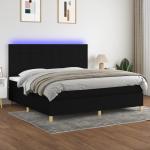 Schwarze Betten mit Matratze aus Stoff LED beleuchtet 200x200 