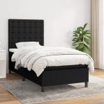 Schwarze Betten mit Matratze aus Stoff Taschenfederkern 90x190 