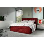 Rote Boxspringbetten mit Bettkasten aus Stoff 120x200 