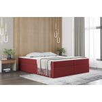 Rote Fun-Möbel Boxspringbetten mit Bettkasten aus Stoff Bonellfederkern 160x220 