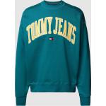Petrolfarbene Tommy Hilfiger TOMMY JEANS Herrensweatshirts aus Baumwollmischung Größe L 