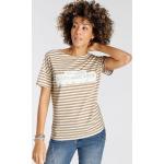 Reduzierte Weiße Gestreifte Boysen's Print-Shirts aus Baumwollmischung für Damen Größe S 