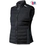 Schwarze Unifarbene BP Stehkragen Thermowesten mit Reißverschluss aus Polyester für Damen Größe S 