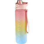 BPA-freie Tritan-Kunststoff-Wasserflasche für Kinder, 1100 ml Sport-Wasserflasche, Wasserflasche mit Zeitmarkierung und Fruchtfilter, wiederverwendbare Wasserflasche für Schule, Wandern, Camping, Laufen