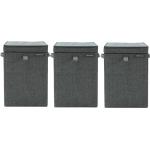 Brabantia 3 Wäscheboxen - 35 Liter pro Box - Pepper Black Wäschekorb | Kostenlos in 1 Werktag geliefert