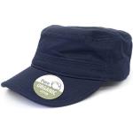 Marineblaue Bio Nachhaltige Army-Caps mit Klettverschluss aus Baumwolle für Herren 