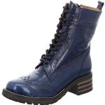 Blaue Unifarbene Brako Runde Blockabsatz Ankle Boots & Klassische Stiefeletten mit Reißverschluss aus Leder für Damen Größe 43 