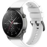 Braleto 22mm Sport Silikonarmband Verstellbares Ersatzarmband Kompatibel mit Huawei Watch GT 2 Pro (Weiß)