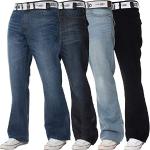 Schwarze Jeans-Schlaghosen mit Reißverschluss aus Baumwolle für Herren Größe XL Weite 28 
