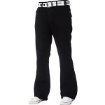Schwarze Jeans-Schlaghosen mit Reißverschluss aus Baumwolle für Herren Größe S 