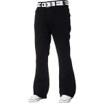Schwarze Jeans-Schlaghosen mit Reißverschluss aus Baumwolle für Herren Weite 32 