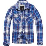 Blaue Brandit Check Flanellhemden aus Flanell für Herren Größe XL 