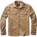 Kamelbraune Langärmelige Brandit Shirts mit Tasche aus Baumwolle für Herren Größe 7 XL 