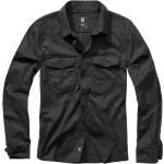 Schwarze Langärmelige Brandit Herrenlangarmhemden aus Flanell Größe 6 XL 