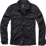 Schwarze Unifarbene Brandit Herrenjeanshemden aus Flanell Größe 4 XL 