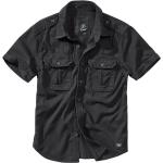Schwarze Vintage Kurzärmelige Brandit Vintage Shirts mit Tasche aus Baumwolle für Herren Größe XL 