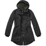 Schwarze Brandit Mini Kurzjacken & Cropped-Jackets mit Kapuze für Damen Größe XS für den für den Herbst 