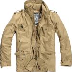 Kamelbraune Gesteppte Brandit M-65 Herrenfieldjackets & Herrenfeldjacken mit Reißverschluss aus Polyester mit Kapuze Größe 7 XL 