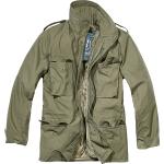 Olivgrüne Gesteppte Brandit M-65 Herrenfieldjackets & Herrenfeldjacken mit Reißverschluss aus Polyester mit Kapuze Größe L 