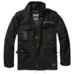 Schwarze Brandit M-65 Motörhead Herrenfieldjackets & Herrenfeldjacken mit Reißverschluss aus Baumwolle Größe S 