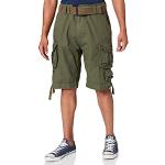 Reduzierte Olivgrüne Vintage Brandit Gladiator Cargo-Shorts mit Knopf aus Baumwolle für Herren Größe 3 XL für den für den Sommer 