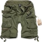 Olivgrüne Vintage Brandit Vintage Cargo-Shorts für Herren Größe 3 XL für den für den Sommer 