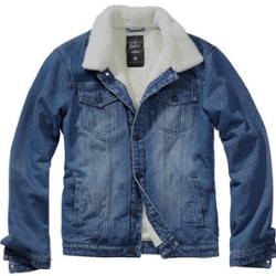 Blaue Brandit Gefütterte Jeansjacken aus Baumwolle für Herren Größe 4 XL für den für den Herbst 