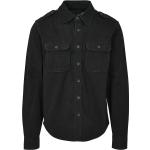 Schwarze Vintage Langärmelige Shirts mit Tasche aus Denim für Herren Größe M 