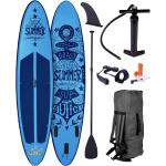 BRAST SUP Board Summer Aufblasbares Stand up Paddle Set 320x81x15cm Blau inkl. 2in1 Paddel Kajak-Sitz Action-Cam-Halterung Fußschlaufe Pumpe Rucksack