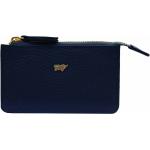 Marineblaue Braun Büffel Damenschlüsseletuis & Damenschlüsseltaschen mit Reißverschluss aus Büffelleder 