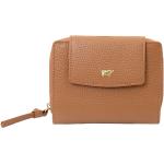 Beige Braun Büffel Brieftaschen mit Reißverschluss aus Büffelleder für Damen 