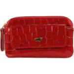 Rote Damenschlüsseletuis & Damenschlüsseltaschen mit Reißverschluss aus Büffelleder 