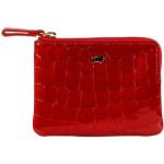 Rote Elegante Braun Büffel Herrenschlüsseletuis & Herrenschlüsseltaschen mit Reißverschluss aus Büffelleder 
