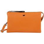 Orange Unifarbene Braun Büffel Lederhandtaschen mit Reißverschluss aus Kunstfaser mit Handyfach für Damen 