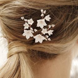 Braut Blumen Haarnadeln, Hochzeit Weißes Haarstück, Rustikales Haarstück