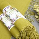 Olivgrüne Bestickte Pashmina-Schals für Herren 