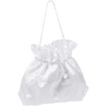Weiße Brauttaschen & Brautbeutel mit Strass aus Satin für die Braut 