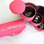 Pinke Elegante Schmuckschatullen personalisiert für Brautjungfern 