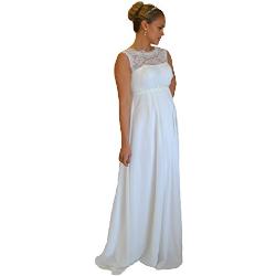 Brautkleid Traum Hochzeitskleid A-Linie Umstandskleid Weiß Ivory Größe 34-52 (48, Ivory)