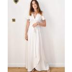 Weiße Oversize Nachhaltige Wickelkleider aus Viskose für Damen Größe XXS für den für den Sommer 