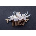 Reduzierte Haarkämme Hochzeit aus Keramik handgemacht für Damen 1-teilig für die Braut 