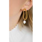 Reduzierte Goldene Elegante Perlenohrringe aus vergoldet für Damen 