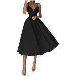 Reduzierte Schwarze Unifarbene Elegante Kurzärmelige Mini Kurze Abendkleider für Damen Größe L Große Größen für Hochzeitsgäste für den für den Sommer 