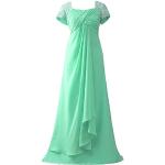 Mintgrüne Elegante Maxi Lange Abendkleider mit Rüschen aus Chiffon für Damen Übergrößen für Hochzeitsgäste 