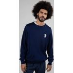 Marineblaue Brava Fabrics Die Peanuts Snoopy Nachhaltige Rundhals-Ausschnitt Herrensweatshirts aus Wolle Handwäsche Größe S 