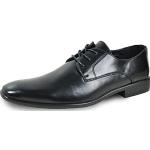 Schwarze Business Karree Hochzeitsschuhe & Oxford Schuhe mit Schnürsenkel in Breitweite aus Kunstleder für Herren Größe 39 