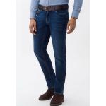 Marineblaue Brax Cadiz Straight Leg Jeans mit Reißverschluss aus Baumwolle für Herren 