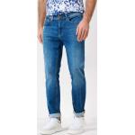 Blaue Atmungsaktive Brax Chris Slim Fit Jeans mit Reißverschluss aus Denim für Herren für den für den Sommer 